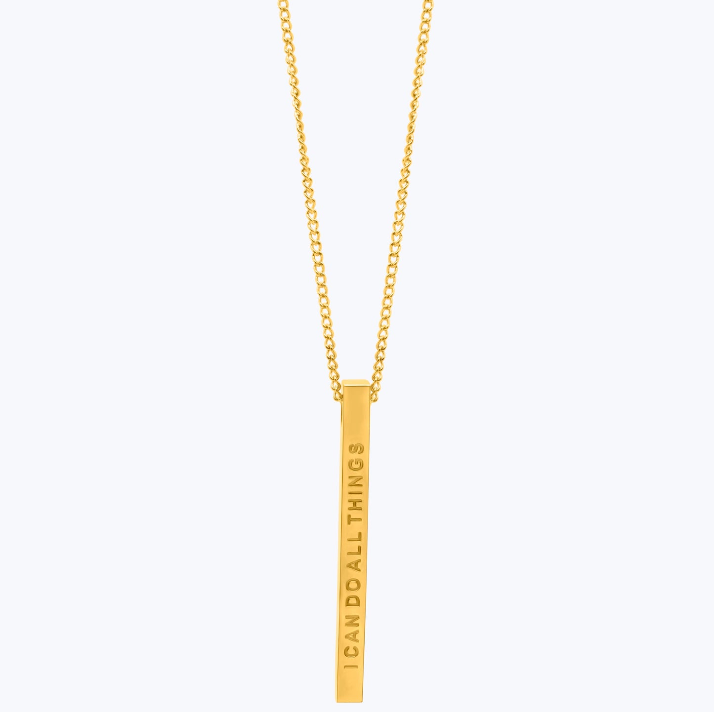 I Can Do All Things Through Christ Vertical Bar Necklace